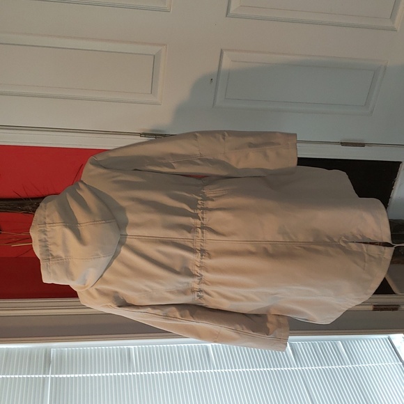 FF KENNETH COLE 2XL HOODED RAIN TRENCH COAT TAN WINDBREAKER - Picture 8 of 14